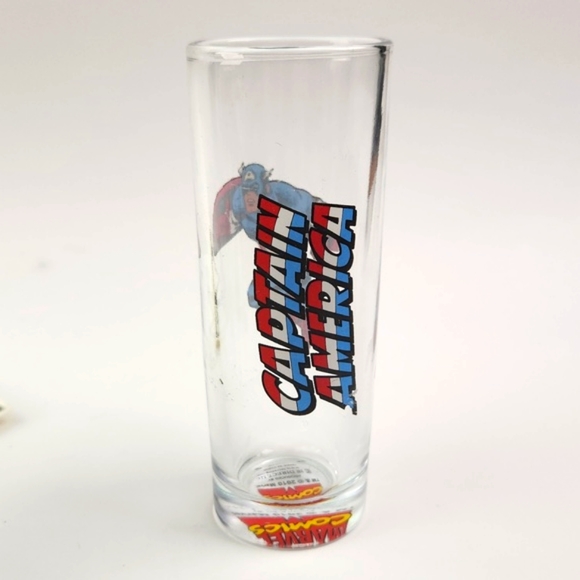 MARVEL Set of 4 2 Oz glasses: Hulk, Capt. AMERICA, Iron Man, 2010 - Picture 12 of 17